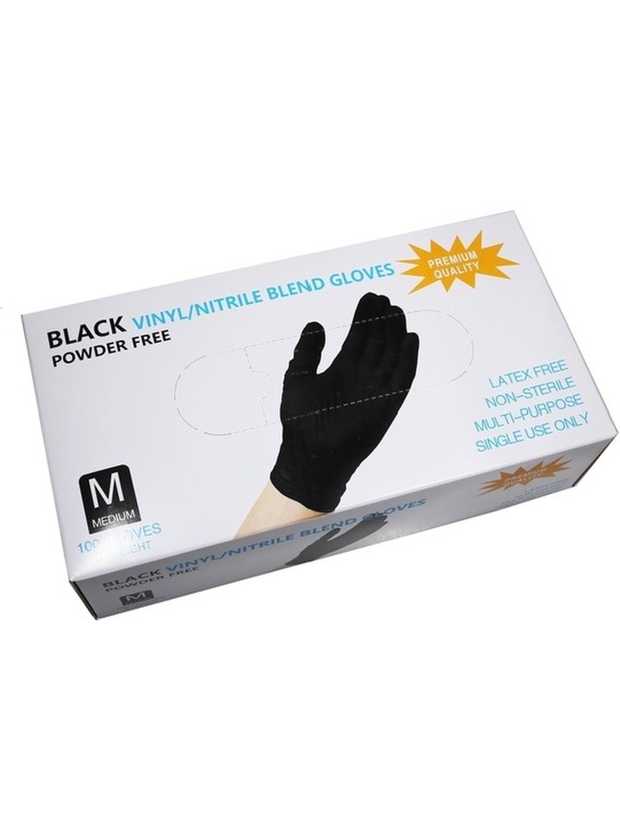 Перчатки BLACK VINYL/NITRILE , M , 100 шт