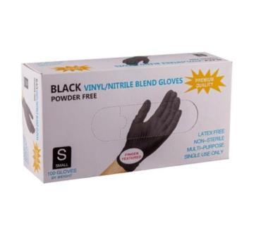 Перчатки BLACK VINYL/NITRILE, S , 100 шт