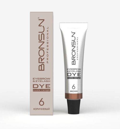 Крем-краска для бровей и ресниц NUDE RANGE BRONSUN, цвет коричневый #6, 15 мл
