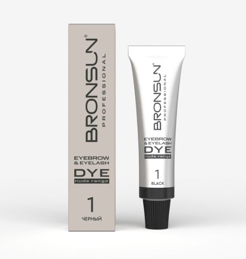 Крем-краска для бровей и ресниц NUDE RANGE BRONSUN, цвет черный #1, 15 мл
