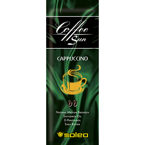 SOLEO Крем-бронзатор для загара Coffee Sun Cappuccino с маслом ши и конопли, 15 мл