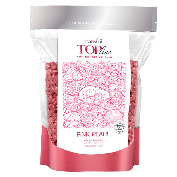 Воск горячий (пленочный) "ITALWAX" TopLine Pink Pearl   (розовый жемчуг) 750г