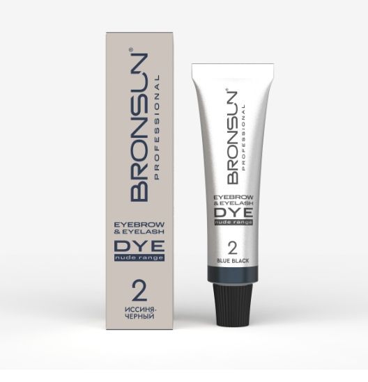 Крем-краска для бровей и ресниц NUDE RANGE BRONSUN, цвет иссиня-черный #2, 15 мл